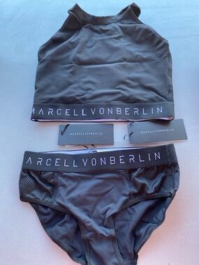 Black Athletic Brief & Sports Bra Set